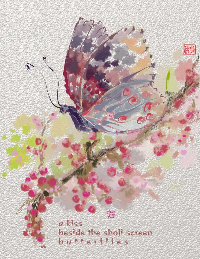 ChristinaChin_a kiss beside the shoji screen butterflies