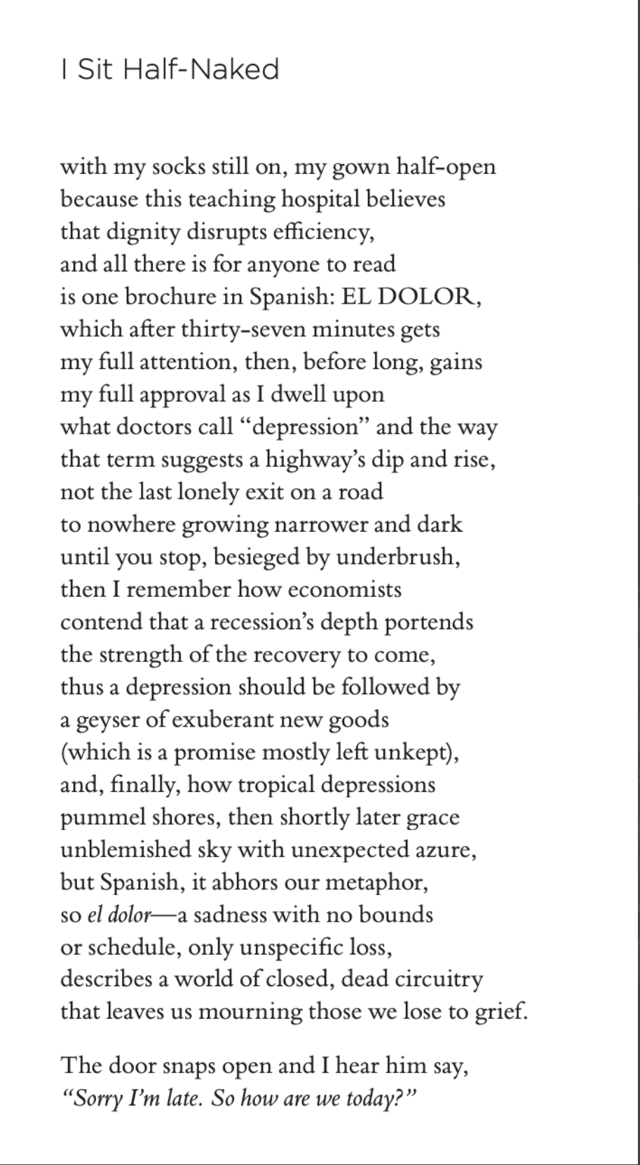 I Sit by A.M. Juster