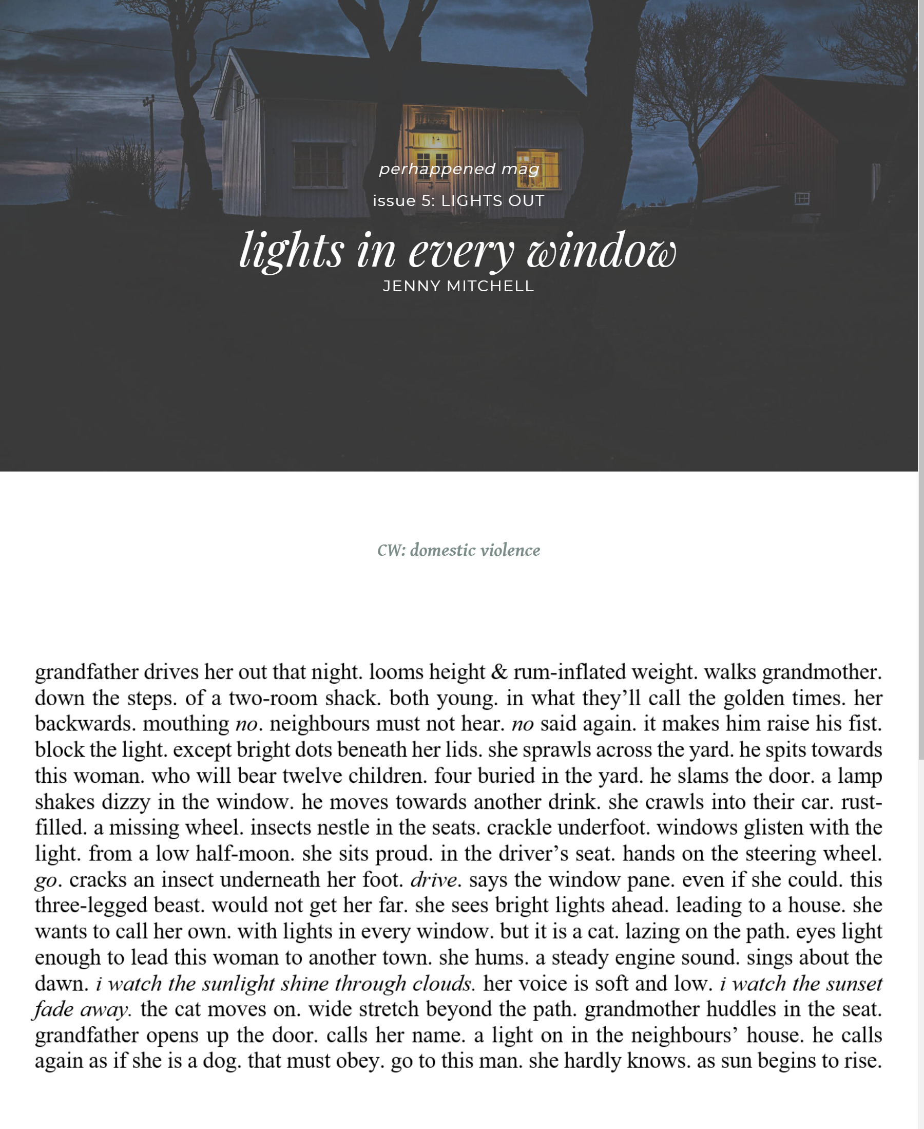 Lights in every window by Jenny Mitchell