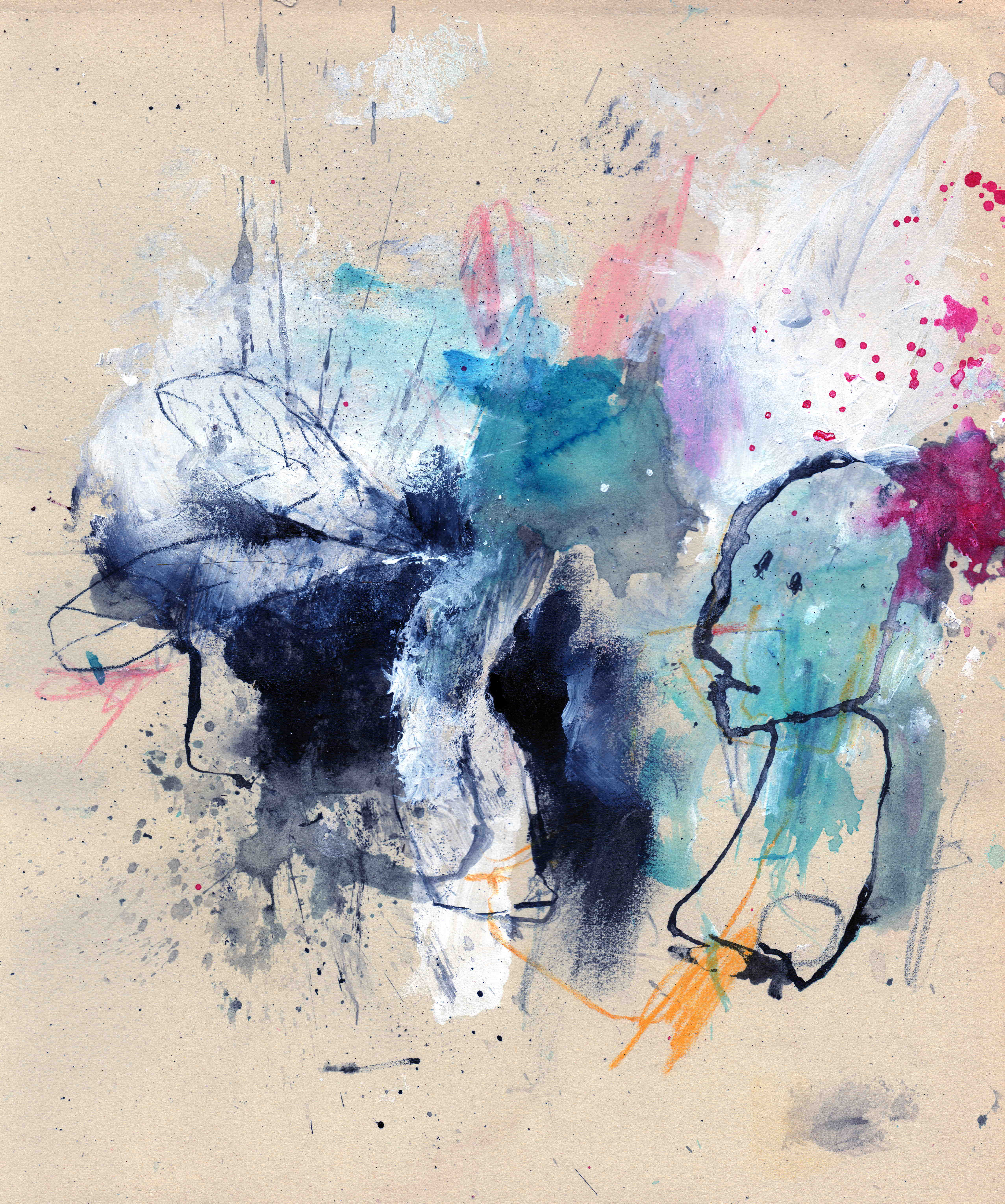 MH12 De openbaring, mixed media on paper, 18,5 x 22,7 cm, 2020