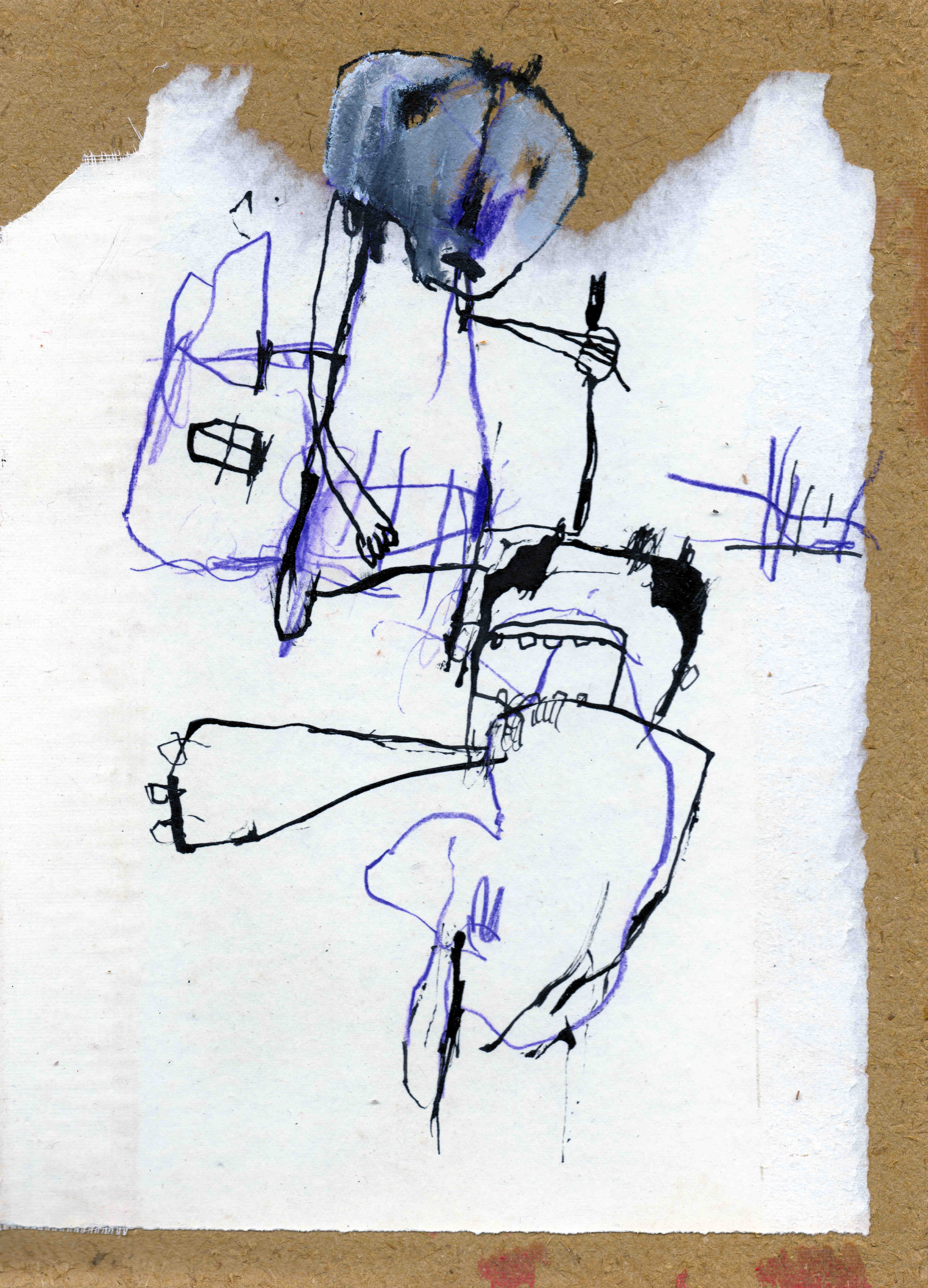 MH14 De verlosser, mixed media on card board, 18,5 x 25,4 cm, 2019