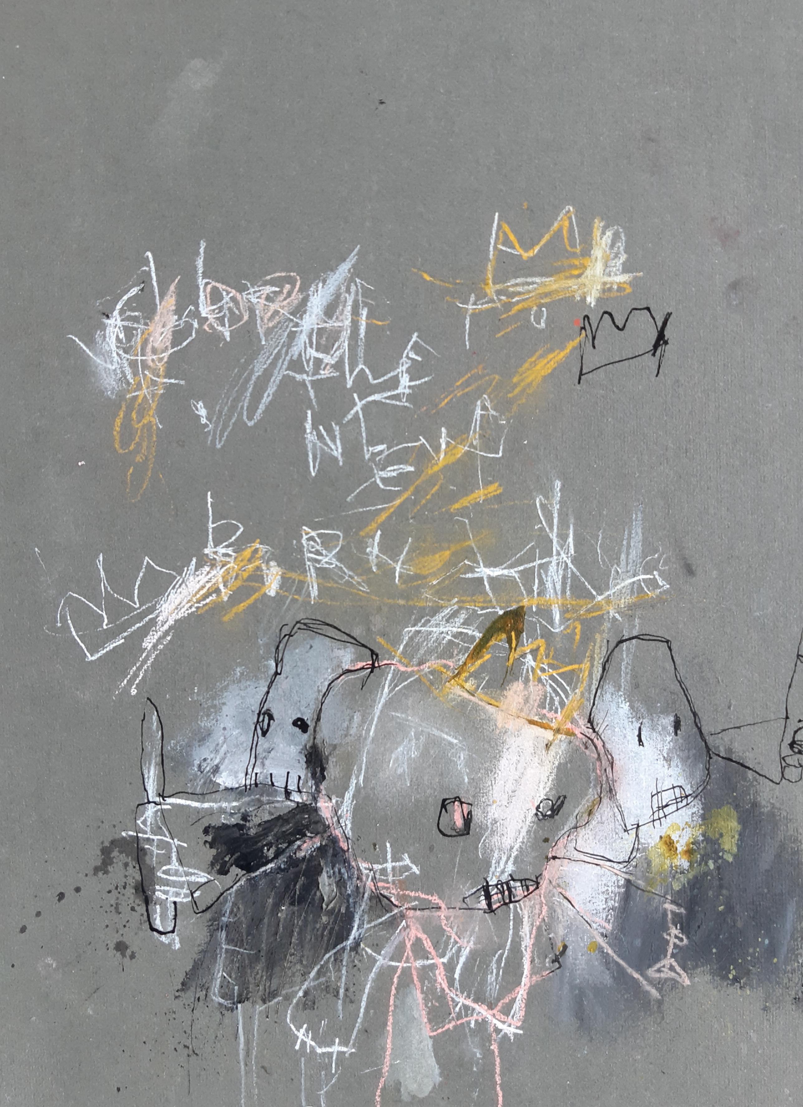 MH20 Glory to the newborn king, mixed media on cardboard, 30,2 x 40,6 cm, 2020