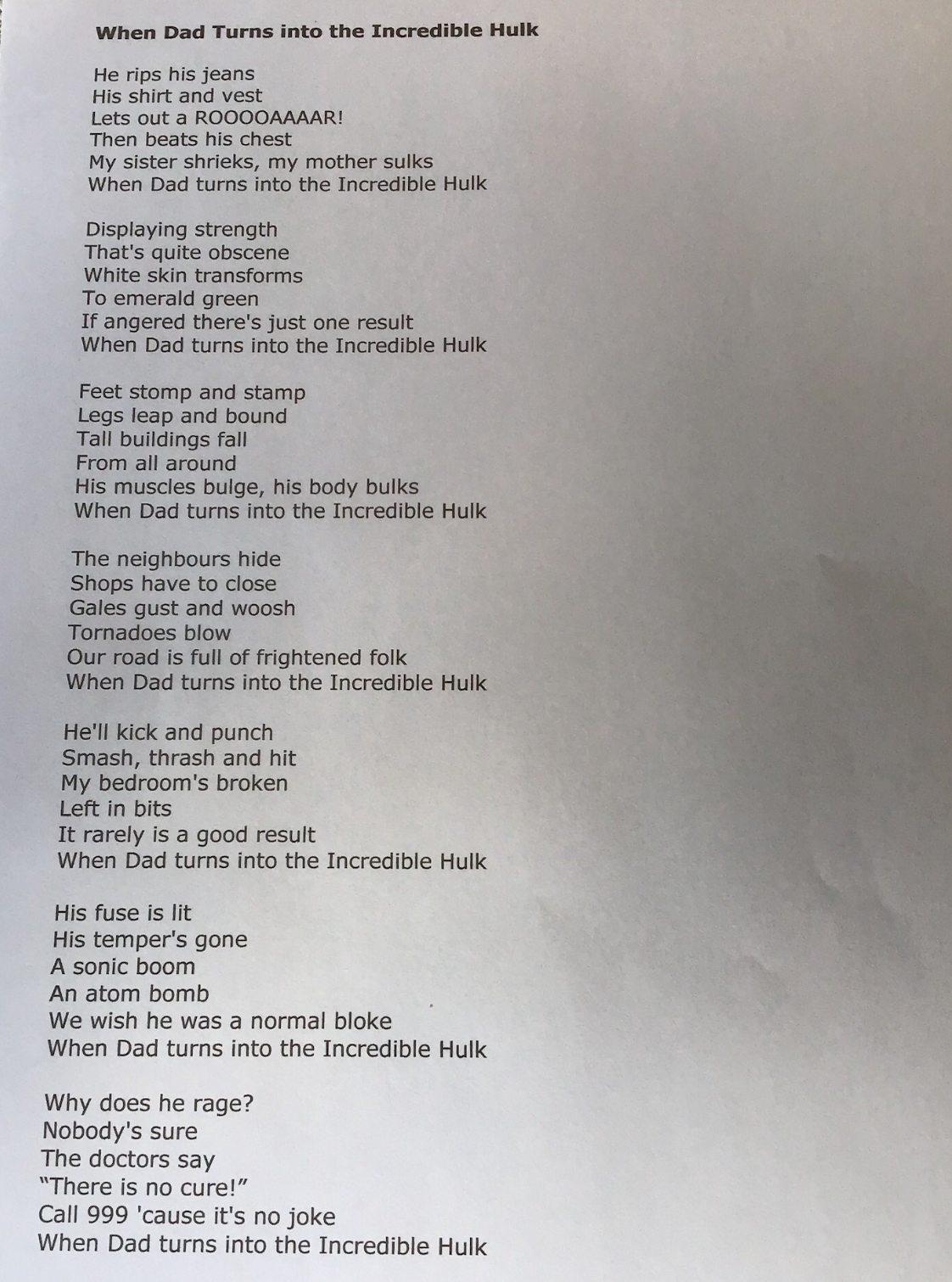 When Dad Turns Into The Incredible Hulk