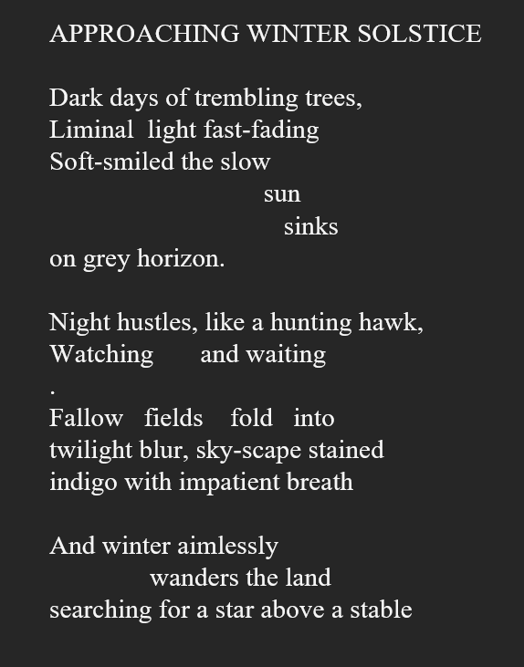 Approaching Winter Solstice by Margaret Royall