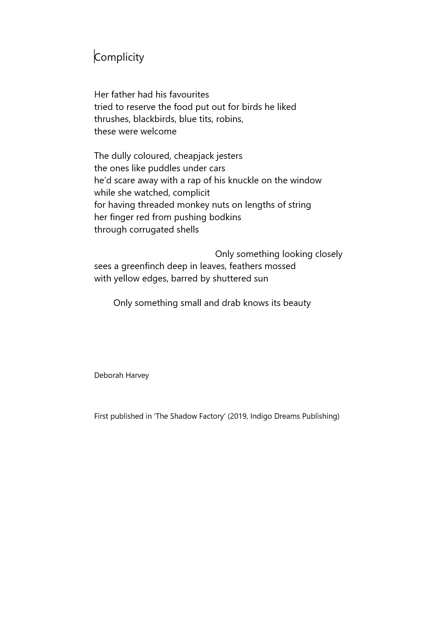 Complicity by Deborah Harvey