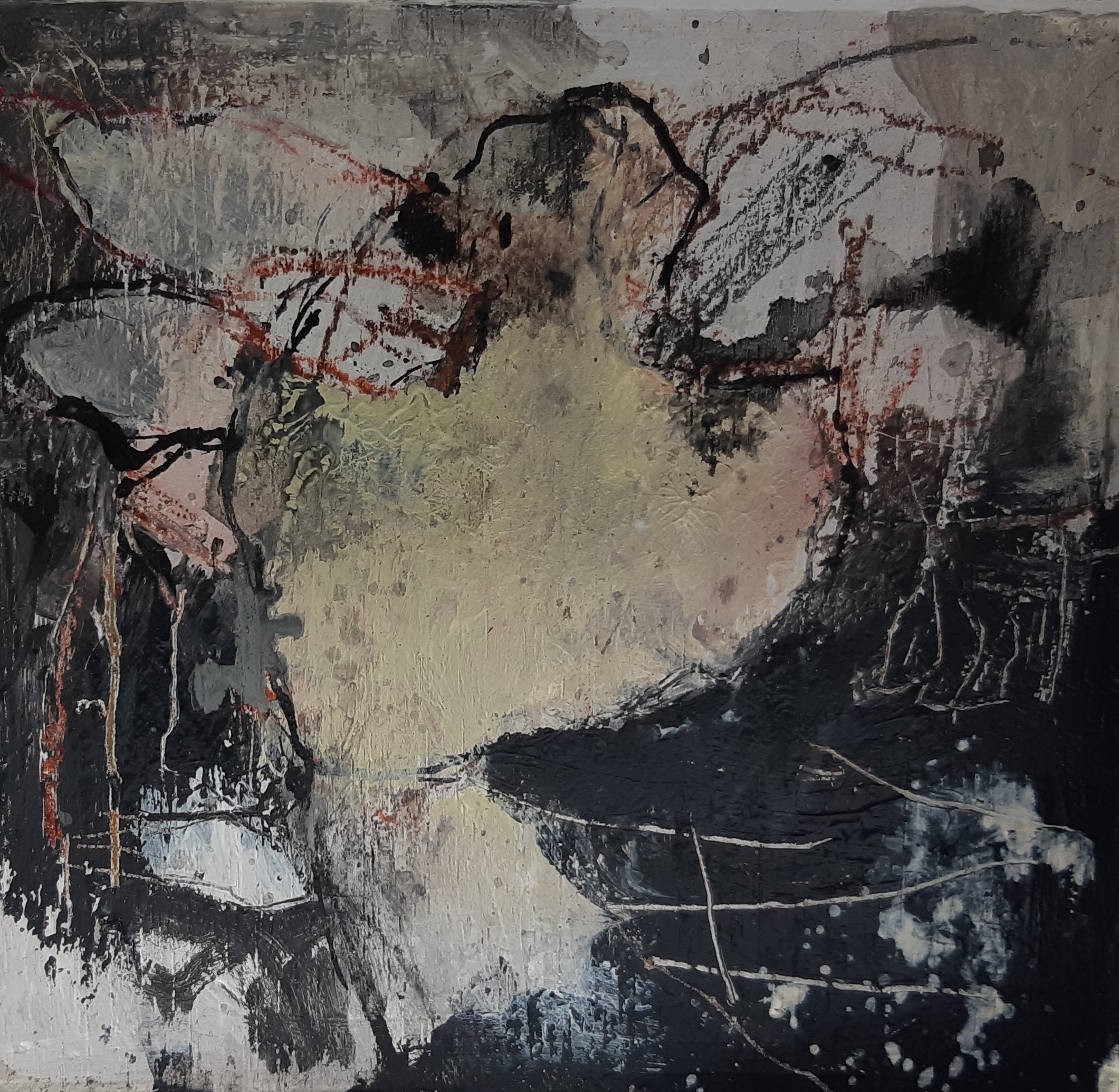 Het zieden, mixed media on wood, 13 x 12 x 4,5 cm, 2021 04 (2) MH26