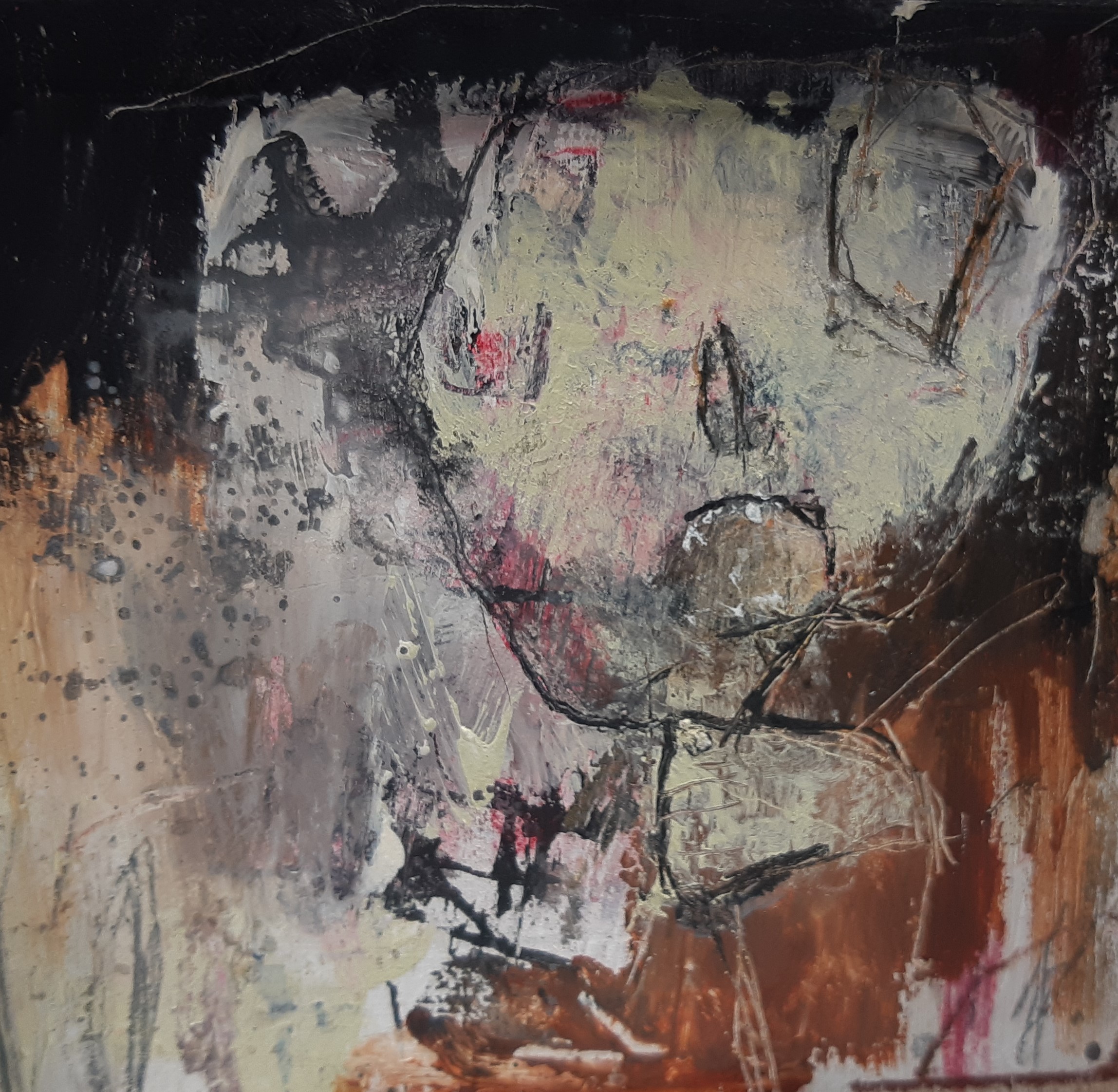 Het zieden, mixed media on wood, 13 x 12 x 4,5 cm, 2021 05 (2) MH27