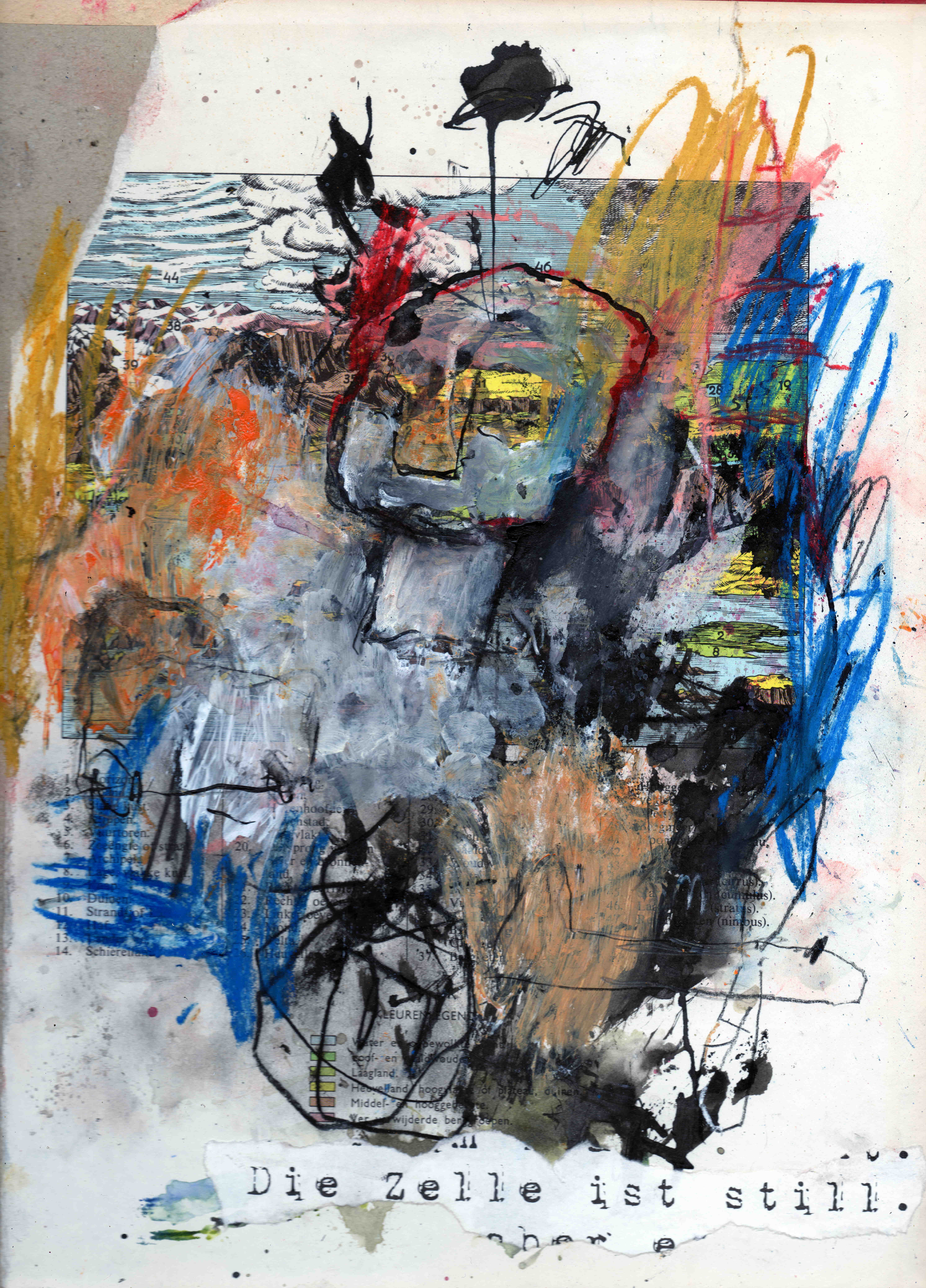 I don't like to travel, mixed media on cardboard, 22,6 x 30,9 cm, 2020 MH14