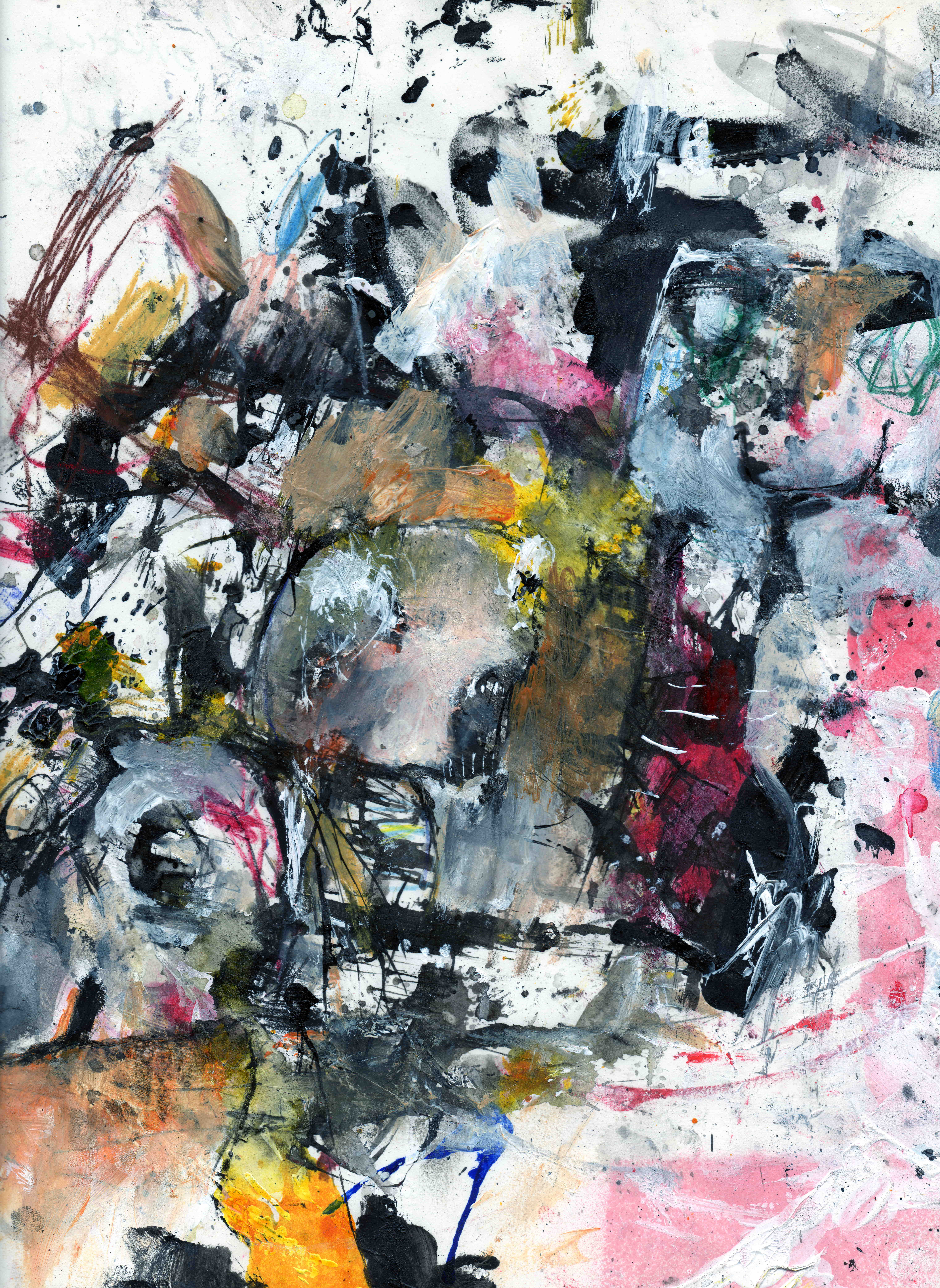 ik onttrek mij, mixed media on paper, 23,7 x 30,3 cm, 2020 MH16