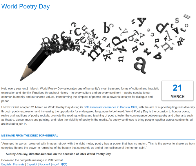 World Poetry Day 2021
