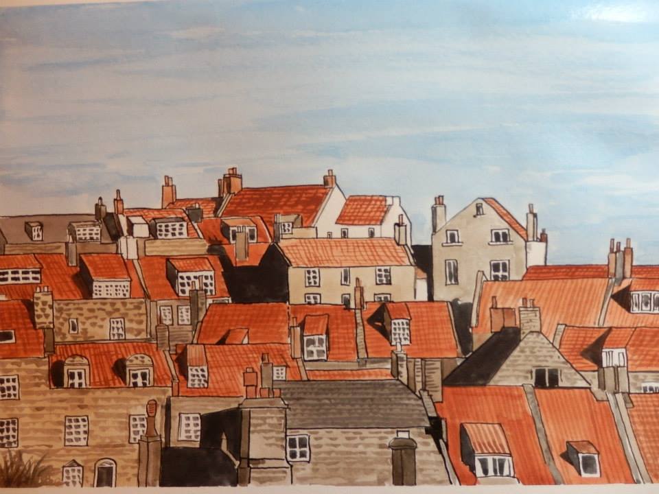 JL11 Robin Hood's Bay in Winter Sun.