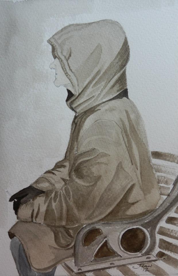 JL22 Old lady who's homeless who goes into spoons for a coffee every night