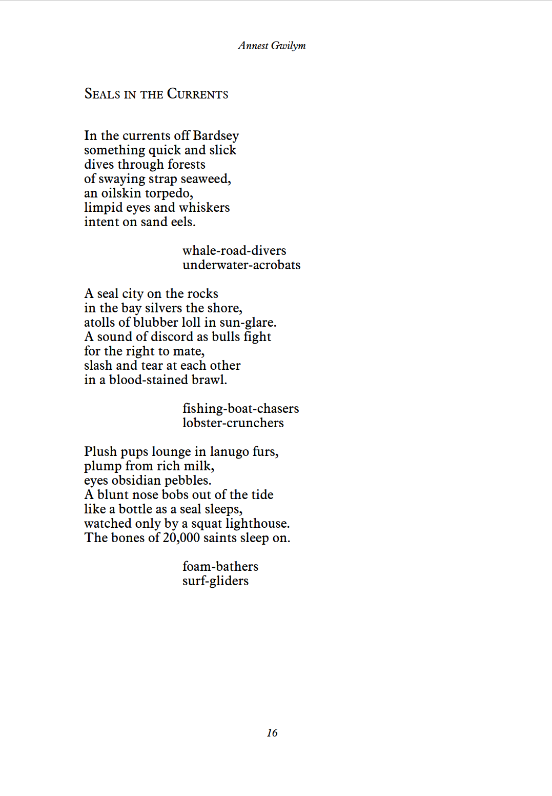 Seals in the currents by annest gwilym