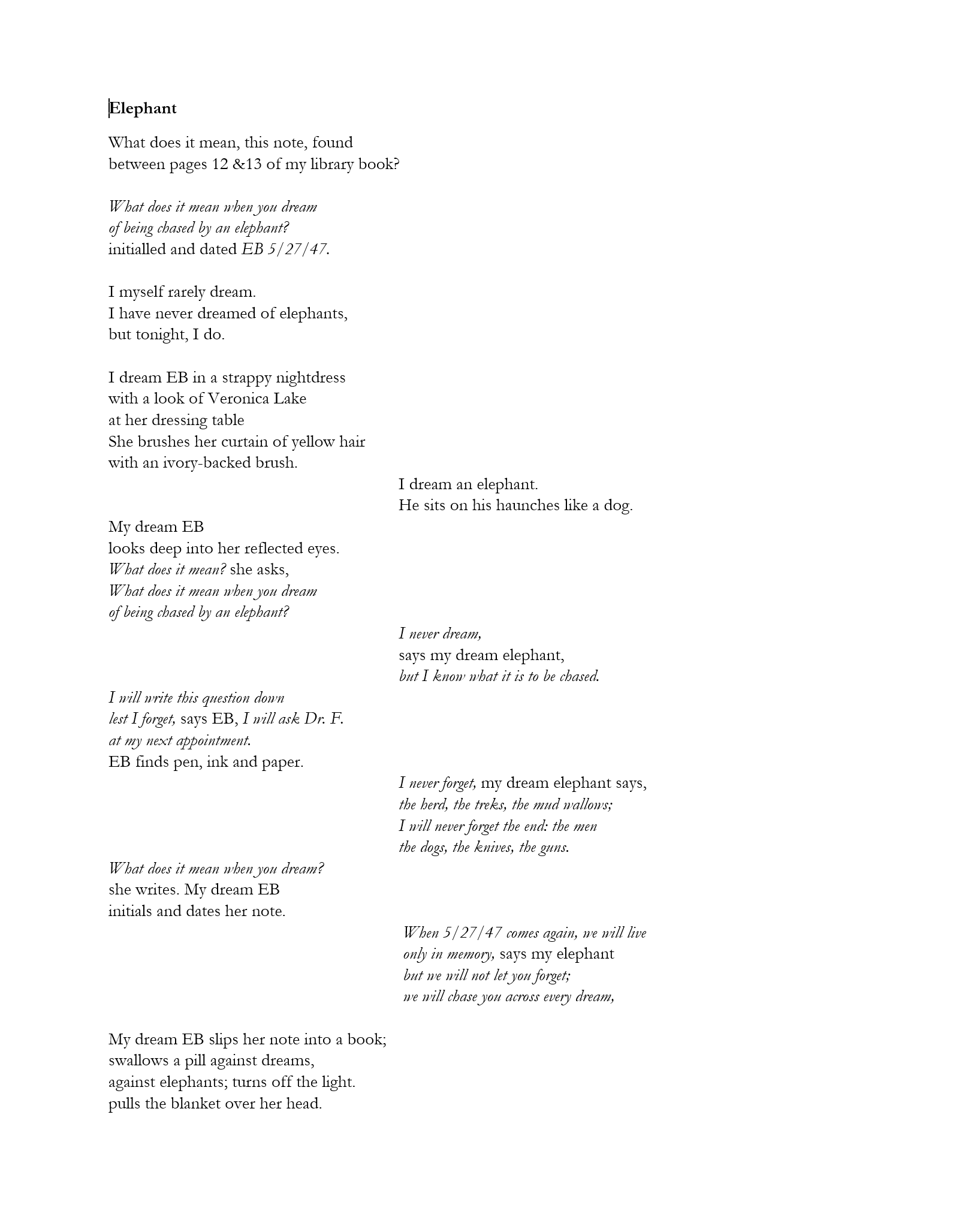 elephant stephanie bowgett