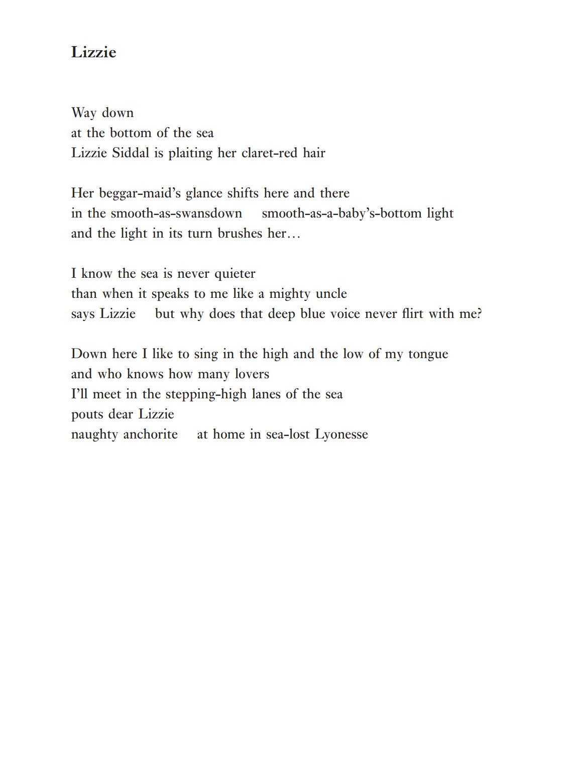 Lizzie by Penelope Shuttle