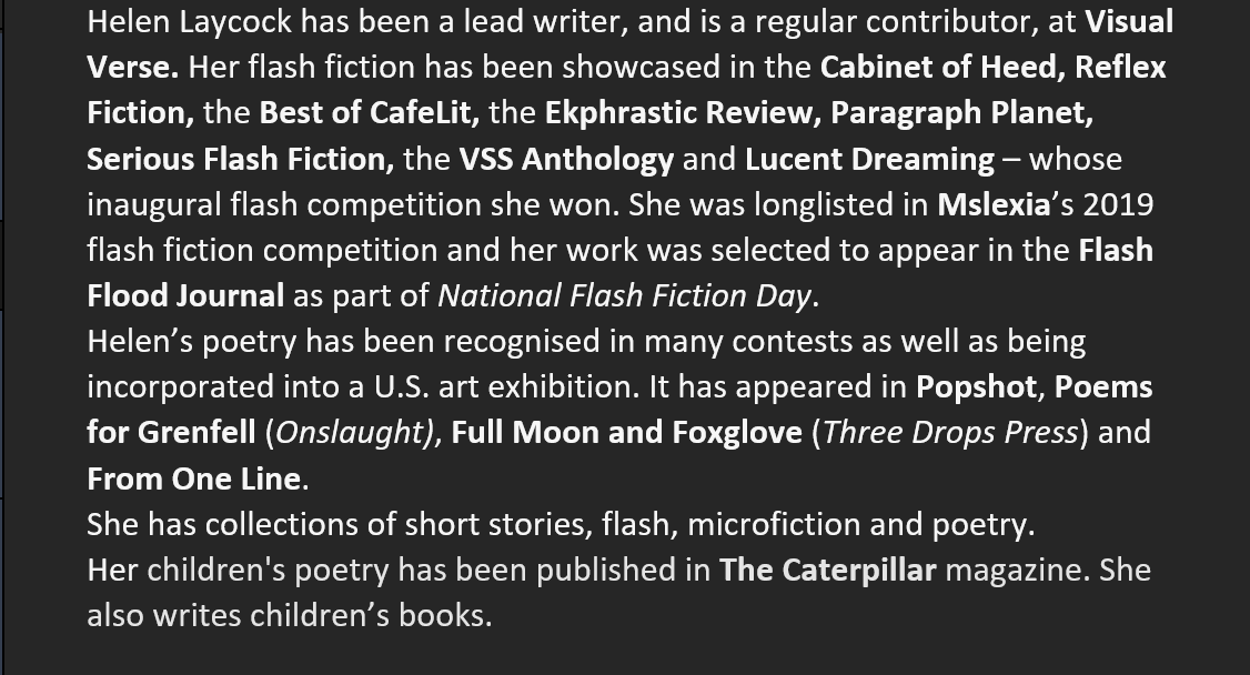 bio revised Helen Laycock