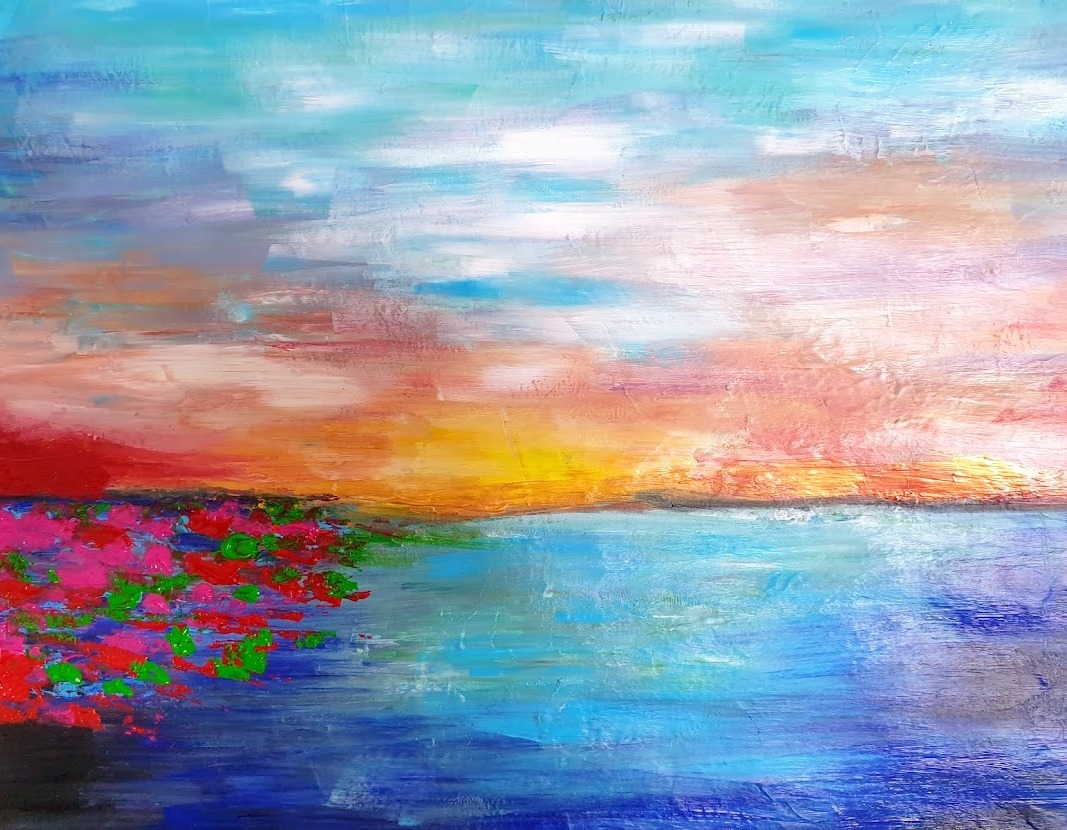 GK2 abstract sunset - acrylic on canvas