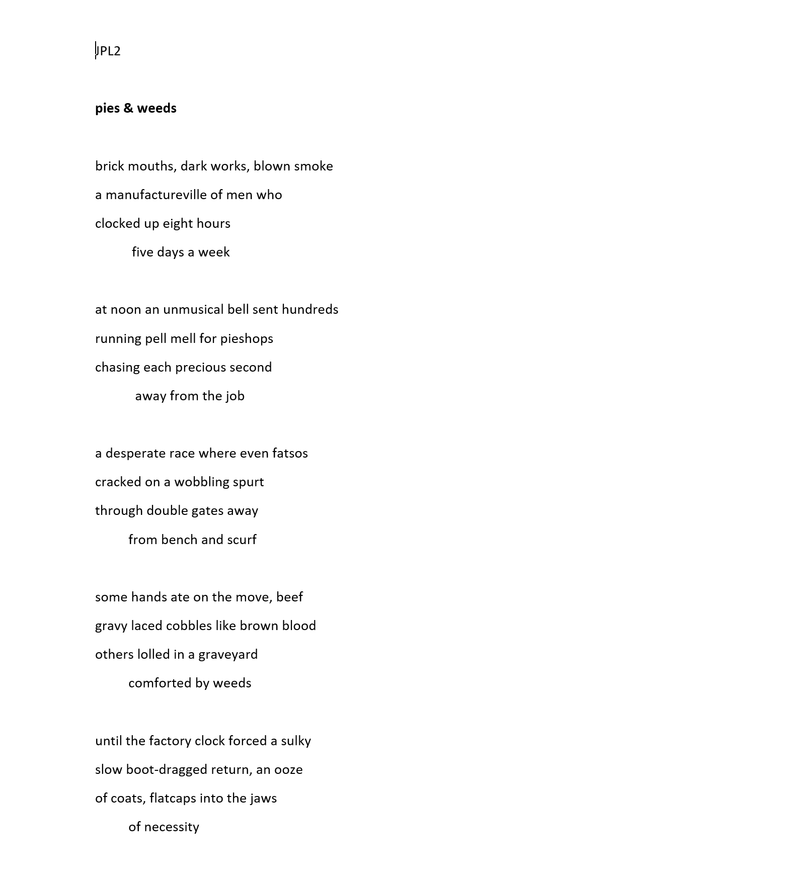 pies and weeds by lesley curwen