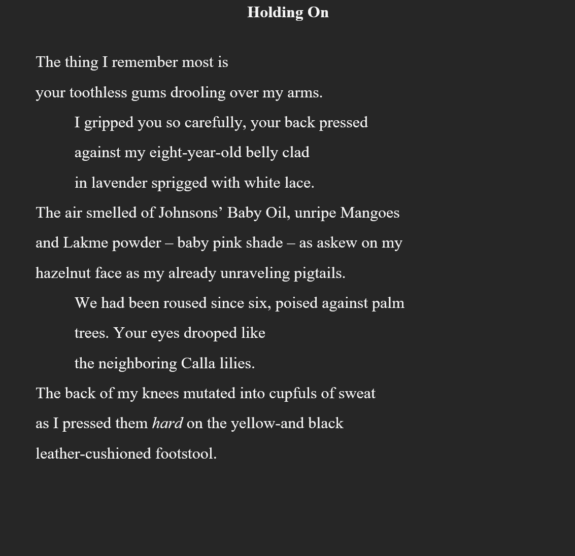 Holding On by Jona Roy