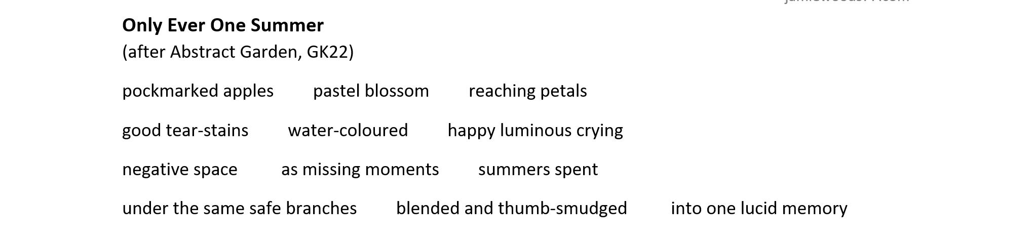 only ever by jamie woods