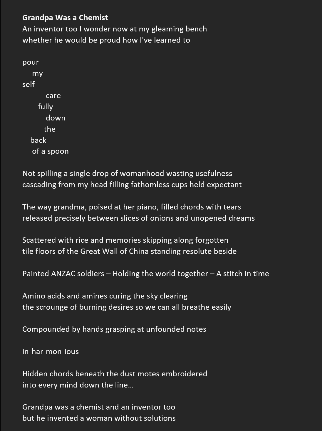 grandpa was a chemist