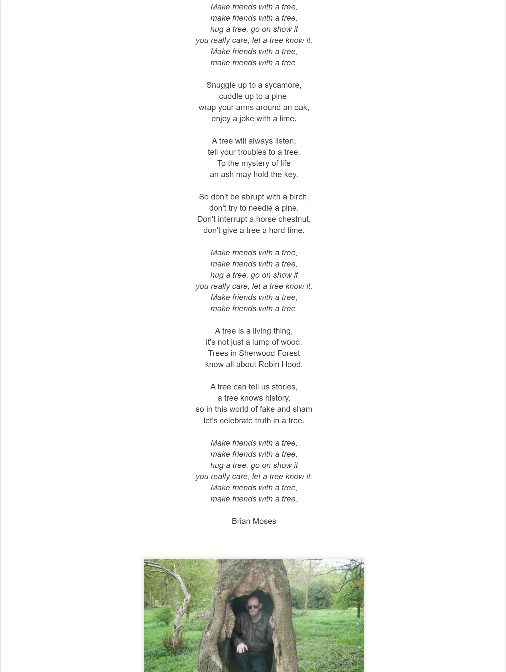 Make Friends With A Tree 2 Brian Moses