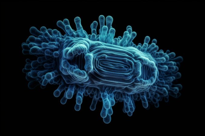 AI generated artwork of Bifidobacterium bacteria as seen through an electron microscope